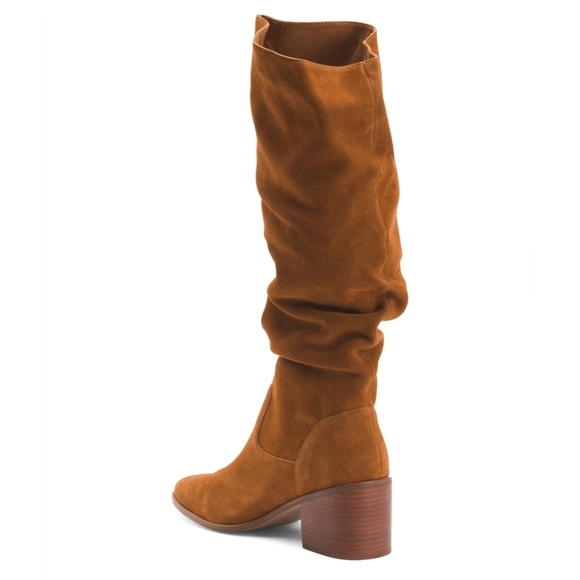 🤎🔹️Kelsi Dagger 🔹️Cognac Suede Easton High  Heeled Shaft  Boots Size 5.5 + 12 - Picture 2 of 3